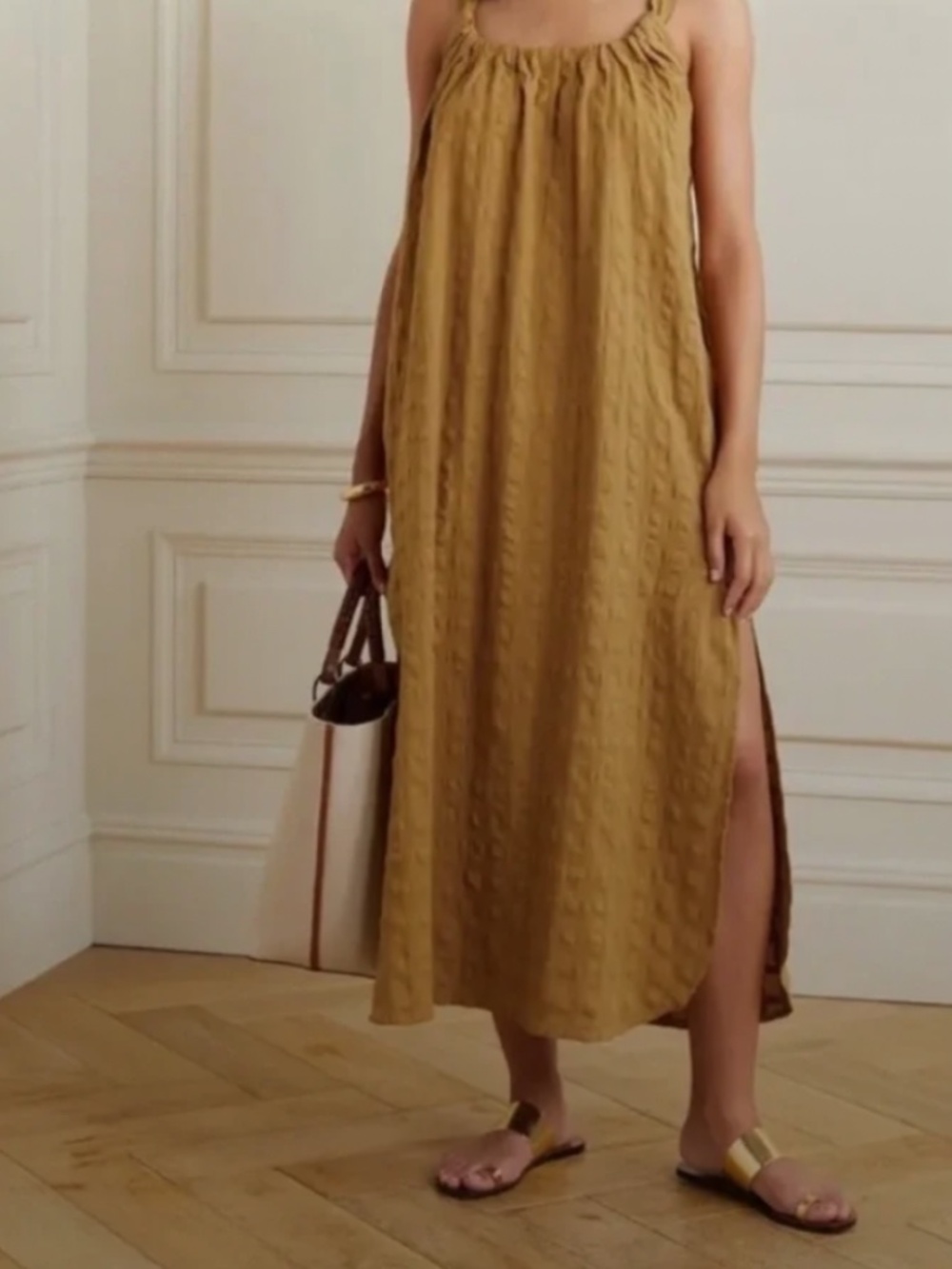 Mara Hoffman Swim Lexi Woven Cotton Dress Mustard Size Small - Picture 3 of 11